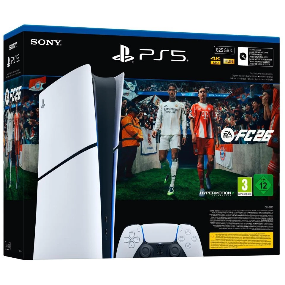 Sony PlayStation5 Ps5 Slim Digital Edition Chassis-E 825GB Memoria +Fc 26 Italia