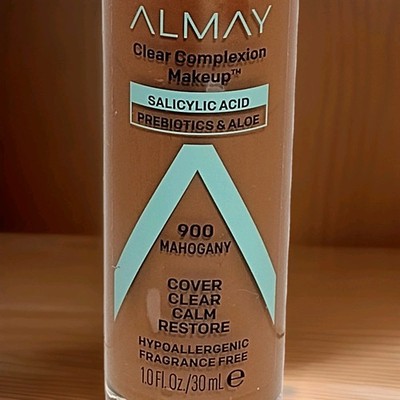 Almay CLEAR COMPLXION Foundation Makeup #900 MAHOGANY With Salicylic Acid SEALED