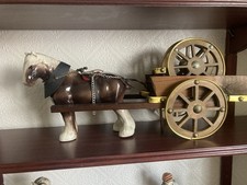Shire Horse & Cart with Wheels Loaded Wheels Vintage Rare Antique Old