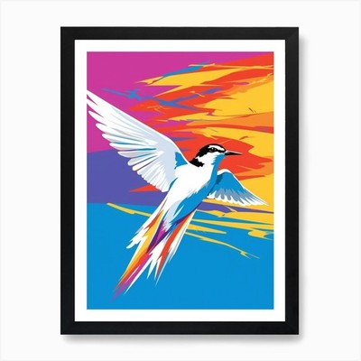 Andy Warhol Stil Vogel Seeschwalbe gerahmtes Wandbild Poster Leinwanddruck Bild
