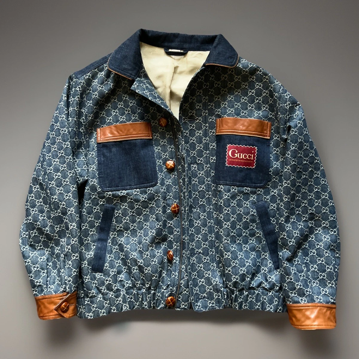 Gucci Leather Outer Shell Blue Coats, Jackets & Vests for Men for