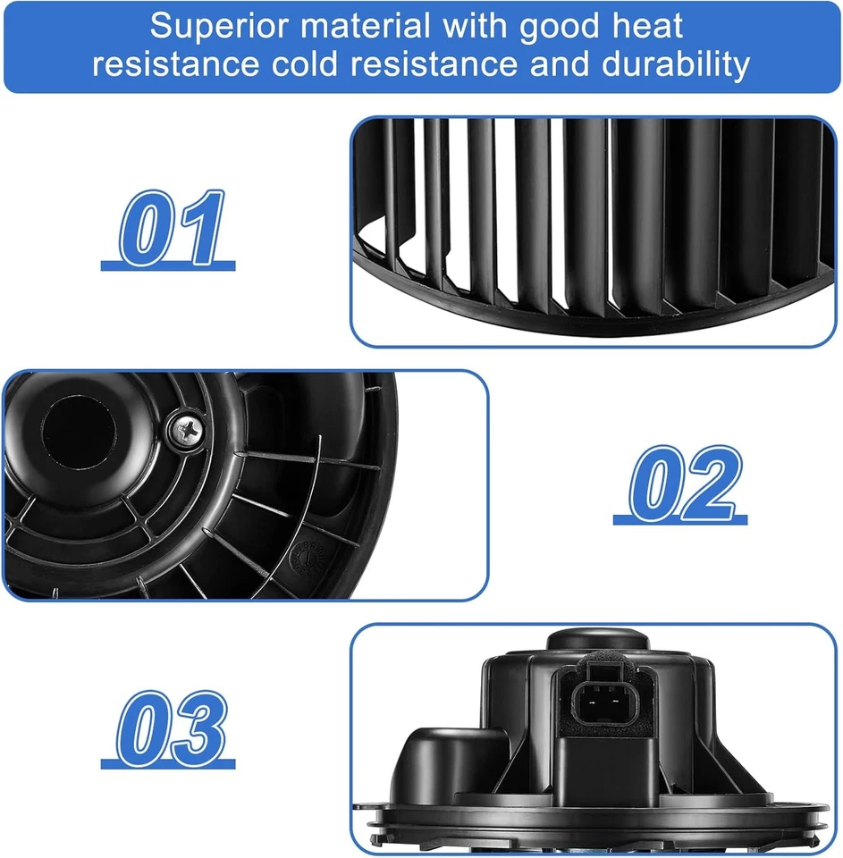 Двигатель вентилятора отопителя и кондиционера с передним вентилятором для 2007-2014 GMC Sierra 1500 2500 HD - Изображение 4 из 4