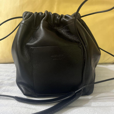バッグ JIL SANDER Drawstring bag Black Leather s-l400.jpg