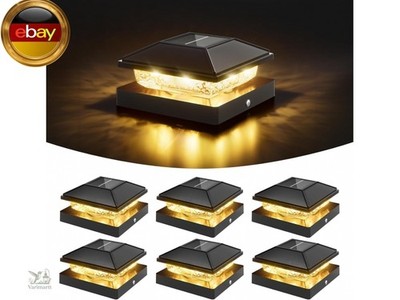 VOLISUN 6 Stück Solar Pfostenleuchten, 10x10 Solarleuchten für Zaunpfosten im A