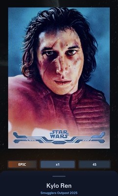 Kylo Ren Stellar Art Epic 250cc Blue Star Wars Card Trader Smugglers Outpost