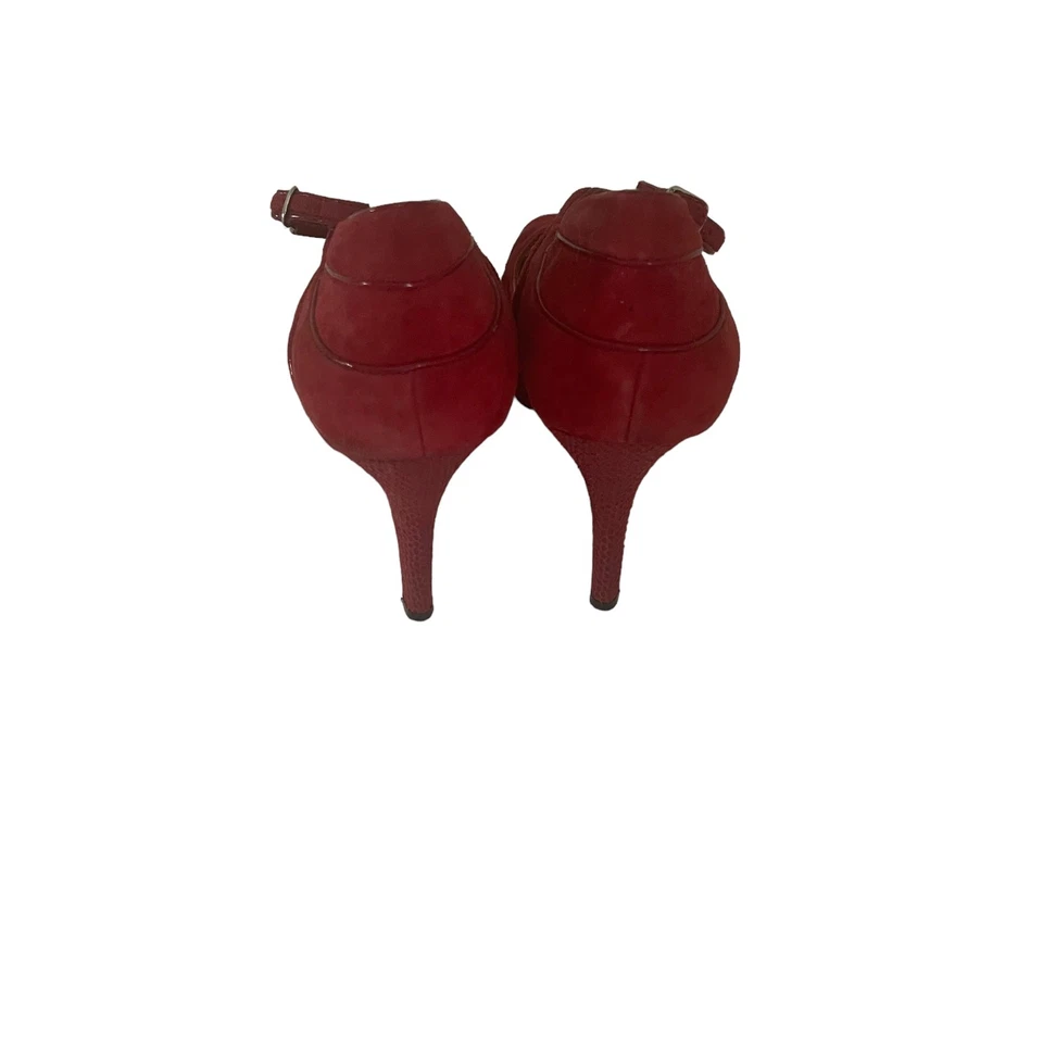 Casa Blanca Mercado Negro Talla 8.5 Piel de Serpiente Gamuza Rojo 5 Pulgadas Tacones de Bomba Foto 4 de 4