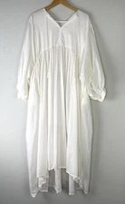 House of Sundar Maya Midi Dress White Cotton Prairie Boho Women’s Size XXL