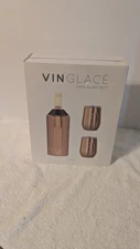 Vin Glace Wine Bottle Chiller Gift Set- Portable Stainless Steel Wine Cooler NWT