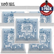 5-PACK Ernie Ball 2403 Ernesto Palla Clear/Silver Classical Guitar Strings Med