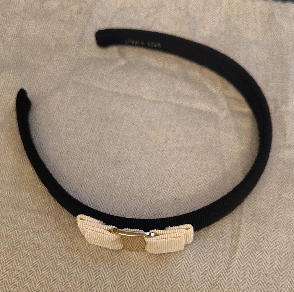 Salvatore Ferragamo Gold and Tan Bow Headband Salvatore Ferragamo Hair Accessories | The RealReal main image 4
