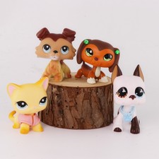 Mini Pet Shop LPS Cat Dog Toy Figure for Kid Birthday Gift Dachshund Collie Dog