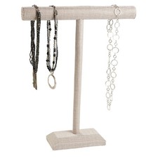 SSWBasics Large TBar Jewelry Linen Necklace Display Stand for Long Necklaces