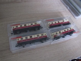 N 1:160 LOT 4x WAGON FLEISCHMANN VOYAGEUR CENTRAL 2 CLASSE 8064