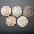 Lot of 5 Morgan Silver Dollars 1880-S 1886 1889 1903 1921 $1 Silver Coins