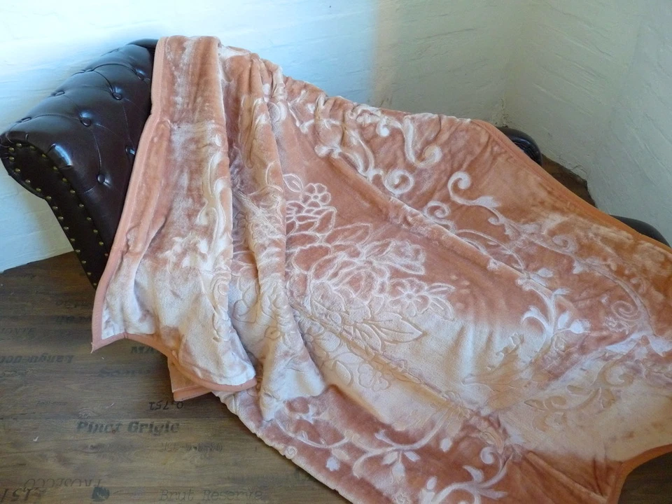 XXL luxury bedspread cozy blanket throw blanket brown/almond brown 200x240 cm