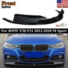 Front Splitter Lip Gloss Black For BMW 3 Seies F30 F31 320i 330i 2012-18 M Sport