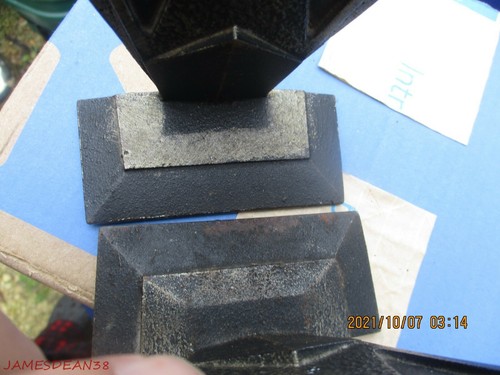 MACHINE AGE ART DECO METAL CAST BOOKENDS 1930S BOOK ENDS GEOMETRIC INDUSTRIAL - Picture 3 of 4