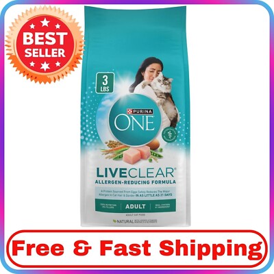 Purina ONE LiveClear Allergen-Reducing Dry Cat Food with Real Chicken 3 lb. Bag