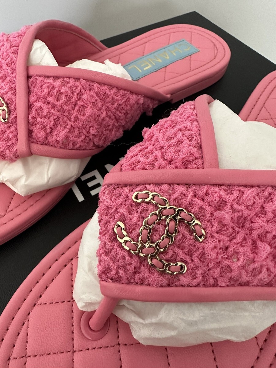 CHANEL ピンク ストラップミュール ピンク系 CHANEL(シャネル) サンダル・ミュール(レディース
