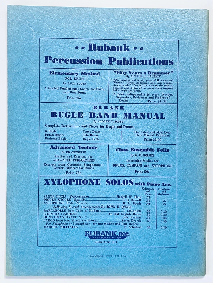 Método elemental Rubank para xilófono o marimba Howard M Peterson 1938 Foto 2 de 4
