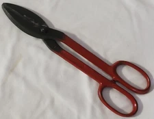 Utica 12" Utility Tin Snips #270 Drop Forged Steel Straight Cut Red & Black