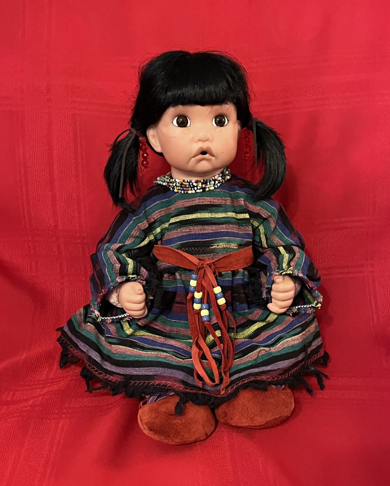 Native American Indian 20" Girl Doll Porcelain Face & Hands 