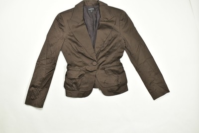 Women Bebe Size 4 Brown One Button Blazer Cotton Ebay Women Bebe Size 4 Brown One Button Blazer Cotton Ebay