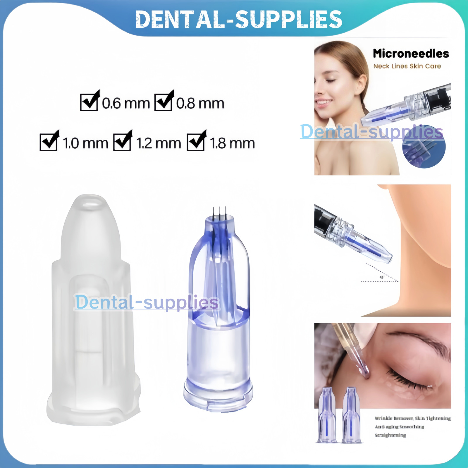 Crystal Microneedle 3Pin 34G Anti-Aging for Eyes Neck Skin Care