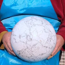 22.77LB Natural Crystal white turquoise Sphere ball  Reiki Healing decoration