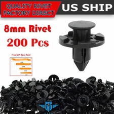 200Pcs Bumper Clips 8mm Plastic Rivet Fastener Mud Flaps Fender Push for NISSAN