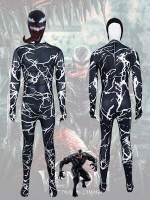 Cosplay Venom 3 Carnage Eddie Brock Jumpsuits Adult Kids Bodysuit Maske Kostüme