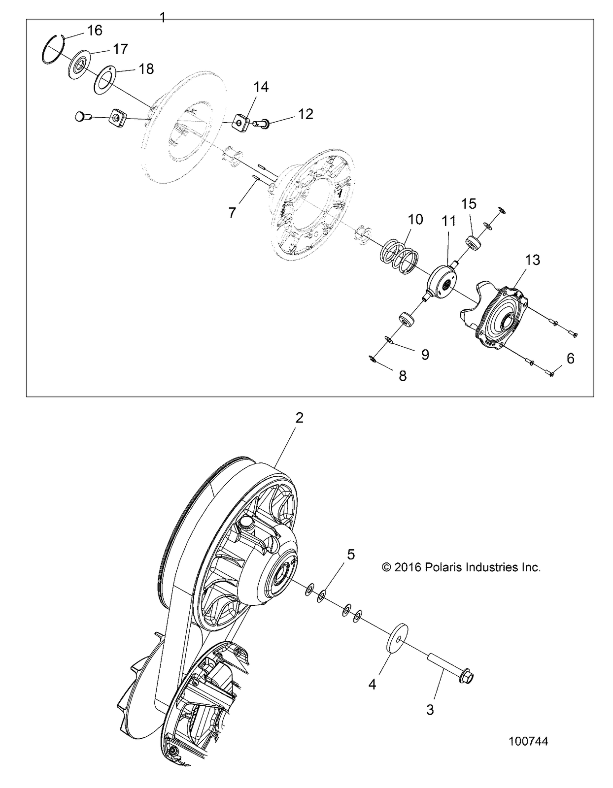 Polaris Engine Braking System (EBS) Driving Clutch, Genuine OEM Part