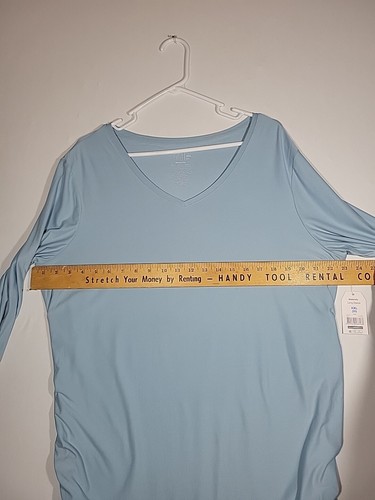 Time and Tru Maternity Blue Shirt Women's Size XXL Long Sleeve - Picture 6 of 7