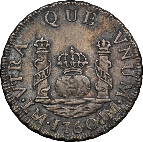 Peru: Ferdinand VI 1 Real 1760/50 overdate LM-JM NGC AU-58, Lima. Nice PQ coin.