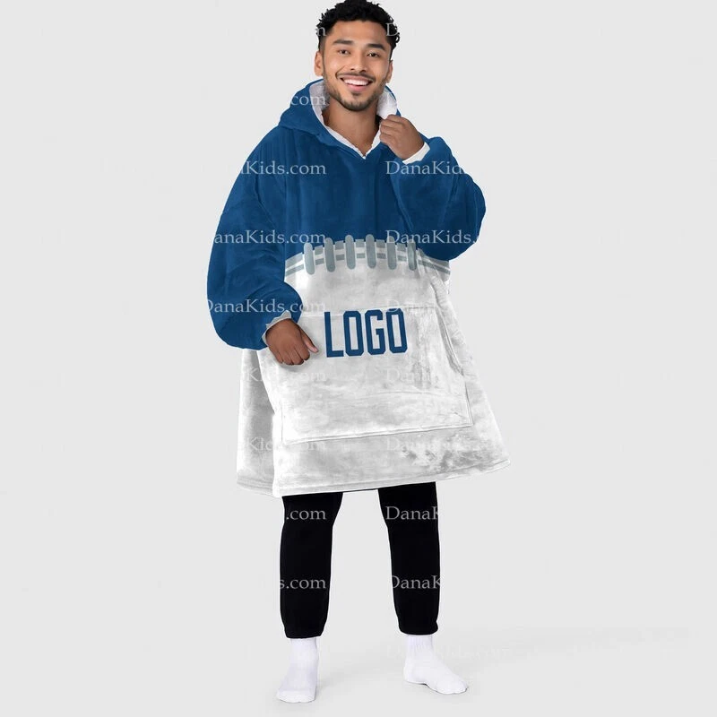 Custom Indianapolis Football Team Blanket Hoodies, Personalized Name Number