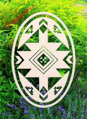 Native Static Cling Window Decal OVAL 10x16 Southwestern Decor for Glass Doors - Picture 6 of 12