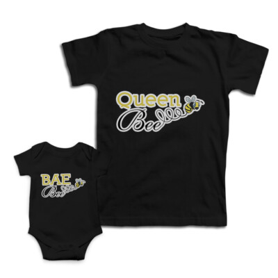 Love Mom and Baby Matching Outfits Baby Queen Honey Bee Cotton Match Clothes