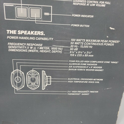 Sparkomatic Amplificatore 100 Watt e coppia di altoparlanti 6"" X 9"" LC269 NUOVO CON SCATOLA - Foto 8 di 9