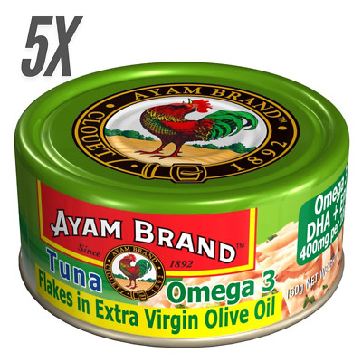 5X Ayam Brand Tuna Flakes Olive Oil Malaysia's Choice Canned Food DHL FAST SHIP