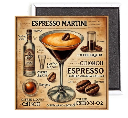 Espresso Martini Cocktail FRIDGE MAGNET sign advertisement