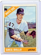 1966 TOPPS BASEBALL #301 GREG BOLLO AUTOGRAPH, CHICAGO WHITE SOX 061518