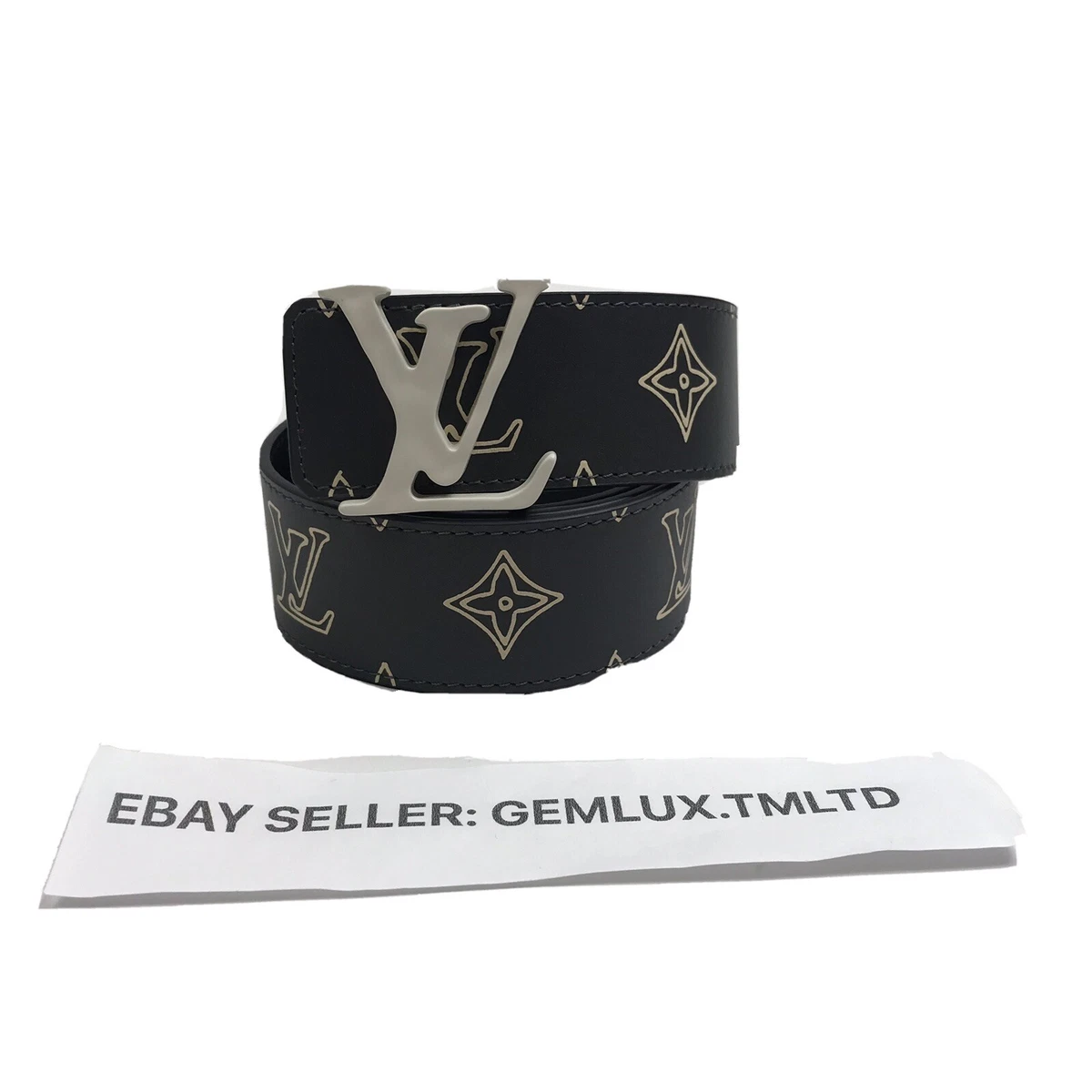 LOUIS VUITTON MP265V LV SHAPE 40MM RAFFIA REVERSIBLE BELT SIZE: 95