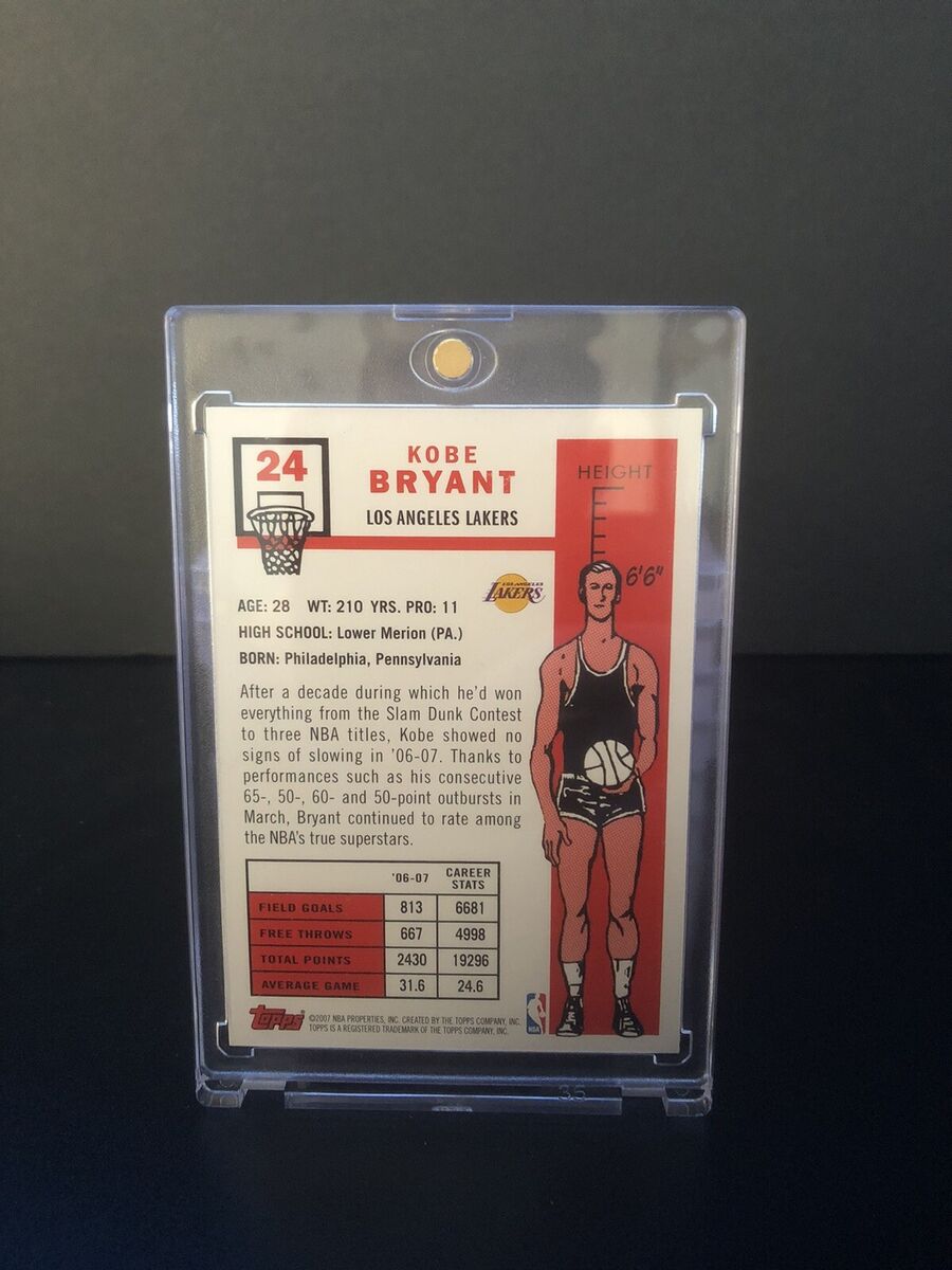 Kobe Bryant 2007/08 Topps Variation Card #24 50th Anniversary Los
