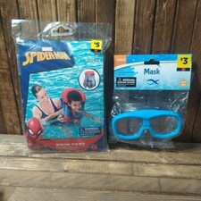Marvel Spider-Man Swim Vest  Swim Mask Ages 4 NEW