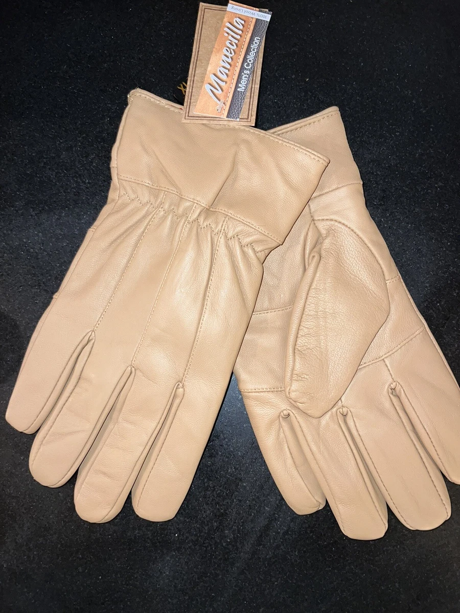 Tan leather gloves sales