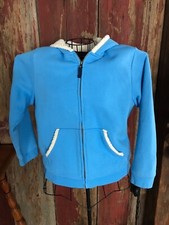 lands end full zip sherpa hooded sweatshirt youth XL 16 Baby blue............a6
