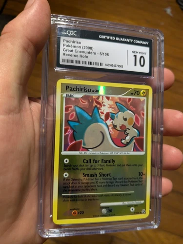 (TOP POP 13) CGC 10 GEM MINT Pokemon Pachirisu 5/106 Great Encounters Holo