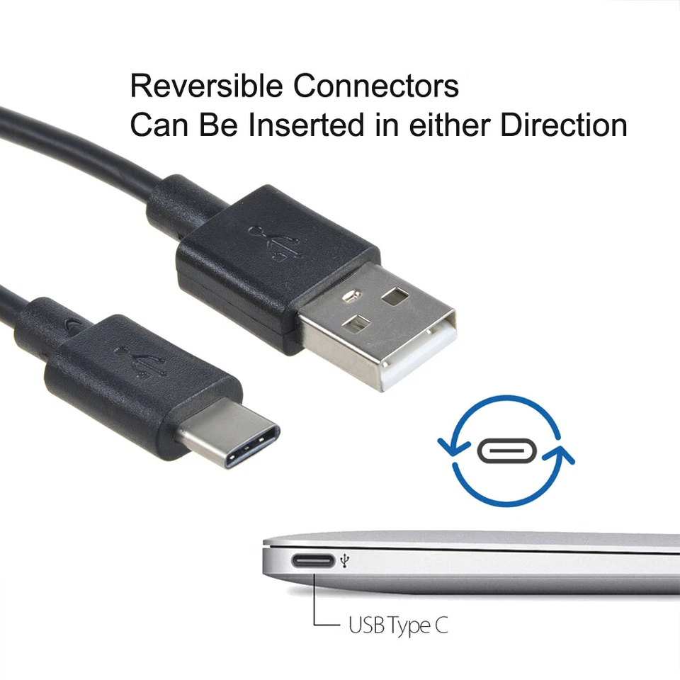 Black USB-C Power Data Charger Cable Cord Lead for ZTE Axon Max Grand X 3 Axon 7 - Image 4 of 4