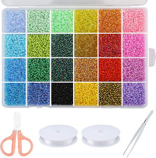 22800Pcs Glass Seed Beads for Bracelets Making Kit, Small Craft Beads 11/0 Waist