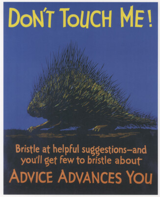 Dont touch me Große Krise Amerika Igel Poster 1929 Kunstdruck Werbung 767